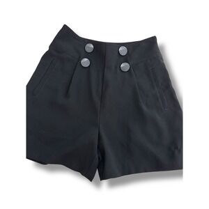 Anthropologie Women's‎ Sail Away High Waisted Black Dress Shorts Size US 0